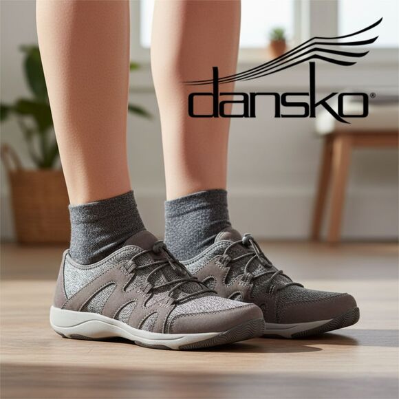 Dansko Holland Sneakers I Womens 38 US 7.5–8 I Gray Suede Low Top Laces Slip On - Picture 1 of 11